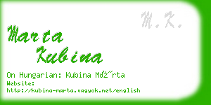 marta kubina business card